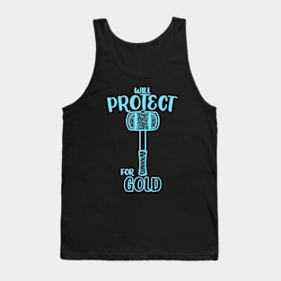 Will Protect for Gold Paladin Hammer Dungeon Tabletop RPG TTRPG Tank Top